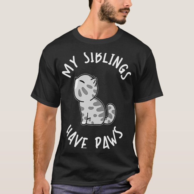 Camiseta Meus Irmãos Têm Patas E Penas Puramente Gato (Frente)