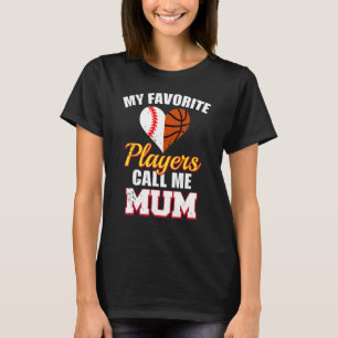 Camiseta Meus Jogadores Favoritos Me Chamam de Mãe Beisebol