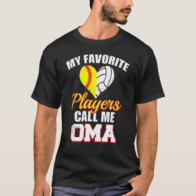Camiseta Meus Jogadores Favoritos Me Chamam De Oma Softball (Frente)
