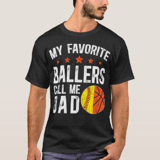 Camiseta Meus Jogadores Favoritos Me Chamam de Pai Softbol