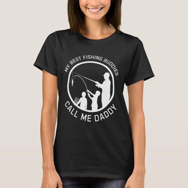 Camiseta Meus Melhores Amigos de Pesca Me Chamam de Papai D (Frente)