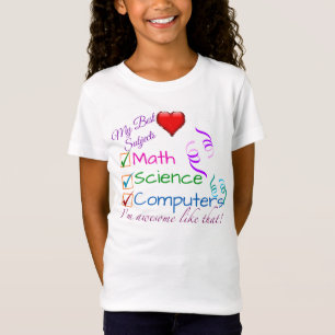Camiseta Meus melhores assuntos - matemática, ciência,