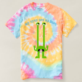 Camiseta "Meus Olhos Estão Aqui Em Cima" Bobo Alienígena Em