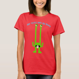 Camiseta "Meus Olhos Estão Aqui Em Cima" Bobo Alienígena Em