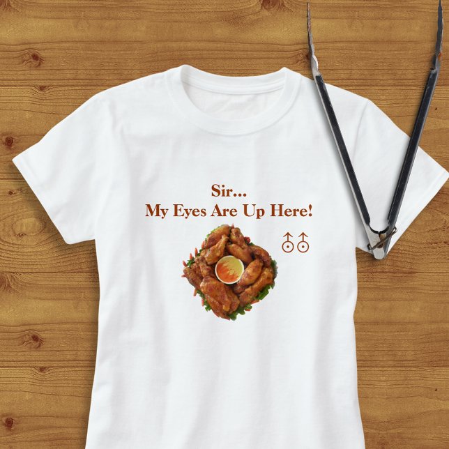 Camiseta Meus Olhos Estão Aqui Em Cima! TSerguimento (Criador carregado)