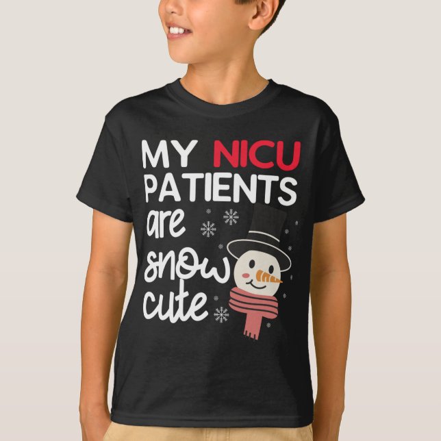 Camiseta Meus Pacientes NICU São Neonatais De Natal Bonitos (Frente)
