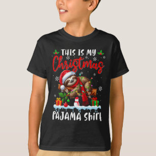 Camiseta Meus Papais noeis de Natal Pajama Luz de Bichos