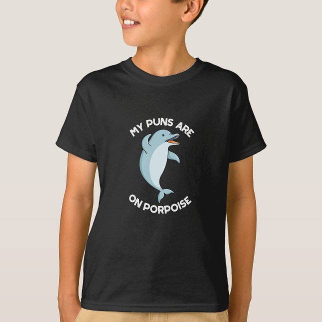 Camiseta Meus Peitos Estão Em Porpoise Engraçados Animais E (Frente)