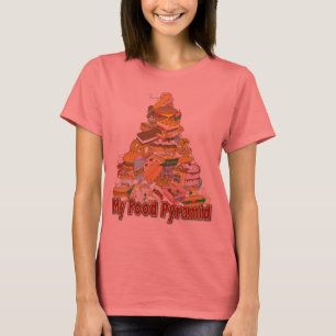 Camiseta Meus petiscos da comida lixo do ~ da pirâmide de