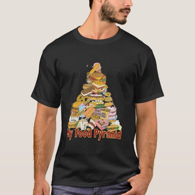 Camiseta Meus petiscos da comida lixo do ~ da pirâmide de (Frente)