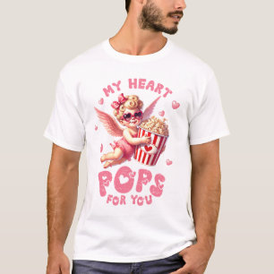 Camiseta Meus Pop de coração para você" Design de pipoca do