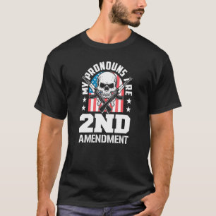 Camiseta Meus Pronomes São 2ª Emenda Pró Arma Pró EUA Patri