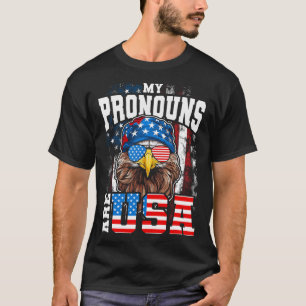 Camiseta Meus Pronomes São Águia Patriótica Usa Engraçado 4