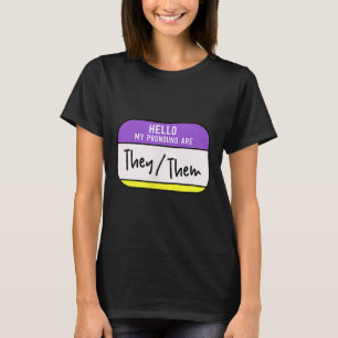 Camiseta Meus Pronomes São Eles Deles Orgulho Gênero Não Bi