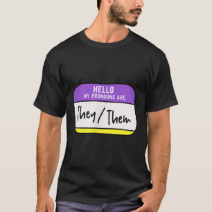 Camiseta Meus Pronomes São Eles Elas Orgulho Gênero Não Bin