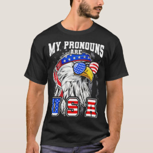 Camiseta Meus Pronunciantes São Usa Águia Americana Engraça