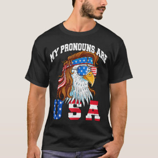 Camiseta Meus Pronunciantes São Usa Águia Americana Engraça