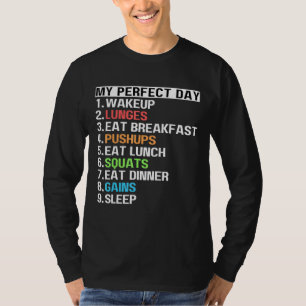 Camiseta Meus pulmões do dia perfeito empurram ganhos de pr