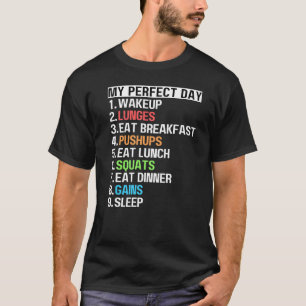 Camiseta Meus pulmões do dia perfeito empurram ganhos de pr