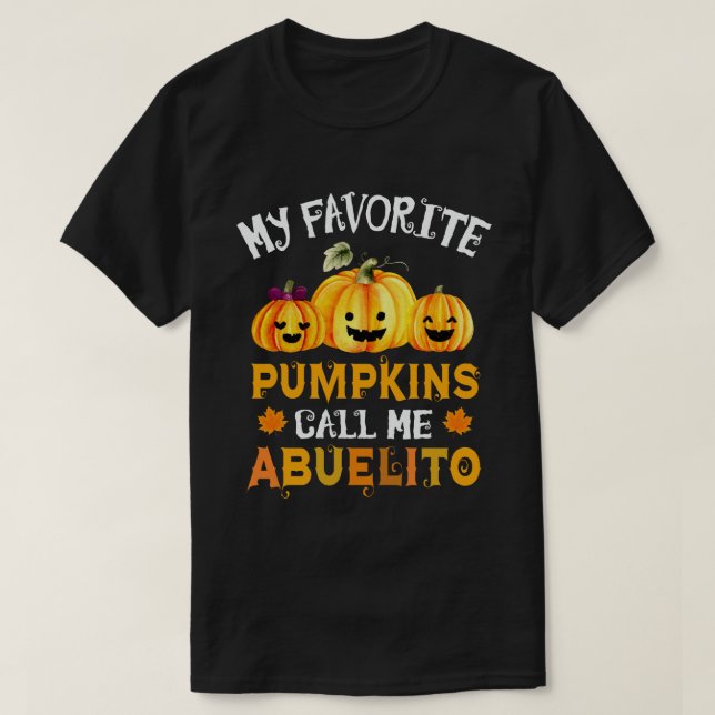 Camiseta Meus Pumpkins Favoritos Me Chamam De Halloween De  (Frente do Design)