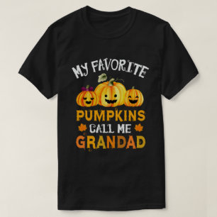 Camiseta Meus Pumpkins Favoritos Me Chamam De Vovô Hallowee