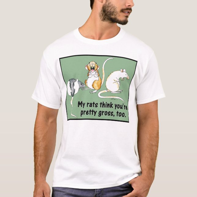Camiseta "Meus ratos pensam que você é bonito agrega, (Frente)