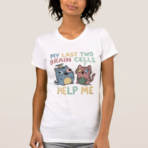 Camiseta Meus Últimos Dois Neurônios Me Ajudam Meme de Gato