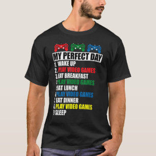 Camiseta Meus Videos games de Reprodução do Dia Perfeito -
