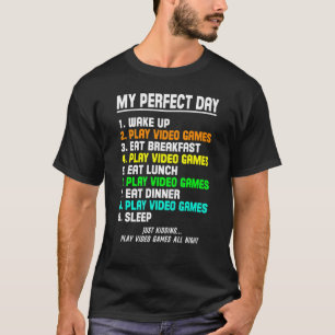 Camiseta Meus Videos games de Vídeo do Dia Perfeito