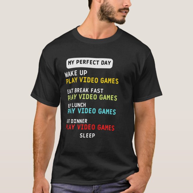 Camiseta Meus Videos games do Dia Perfeito (Frente)