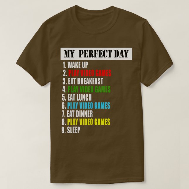 Camiseta Meus Videos games do Dia Perfeito (Frente do Design)
