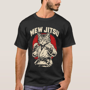 Camiseta Mew Jitsu Jiu Jitsu Brasileiro Artes Marciais Gato