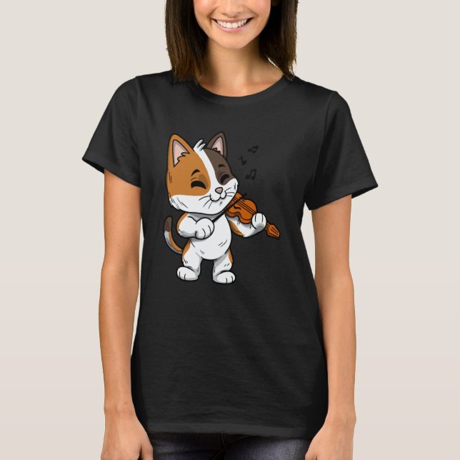 Camiseta Mewsician Violin Player Cat  Violinist Musician  1 (Frente)