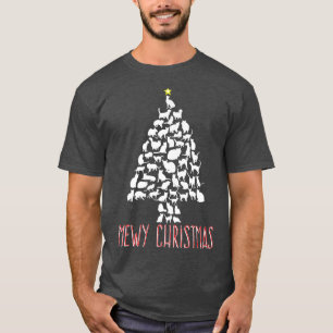 Camiseta Mewy Christmas Cat Lover Pun Kitty Christmas Tree