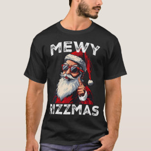 Camiseta Mewy Rizzmas Papais noeis Engraçados Mewing Piada 