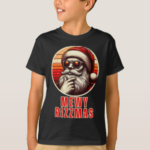 Camiseta Mewy Rizzmas Papais noeis Engraçados Mewing Piada 