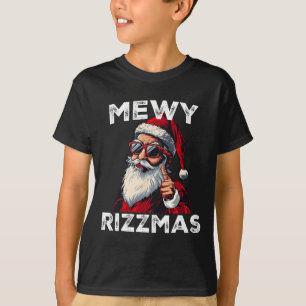 Camiseta Mewy Rizzmas Papais noeis Engraçados Mewing Piada 