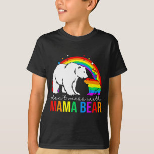 Camiseta Mexa Com a Mamãe Urso Orgulho LGBT Engraçado Dia d