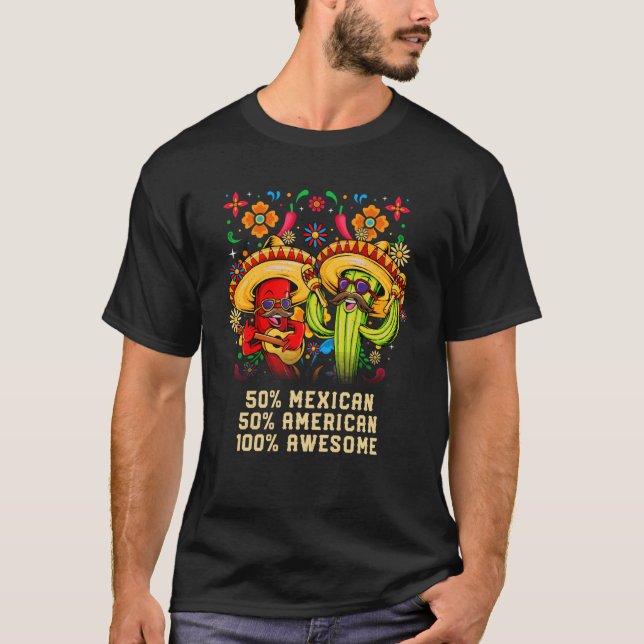 Camiseta Mexican American Awesome Patriotic Mexico Patrioti (Frente)