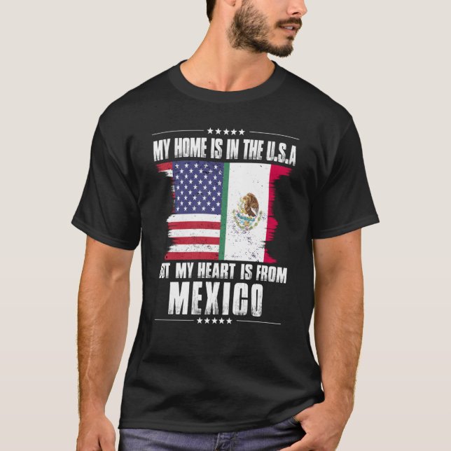 Camiseta Mexican American Patriot Grown Proud Home Heart US (Frente)