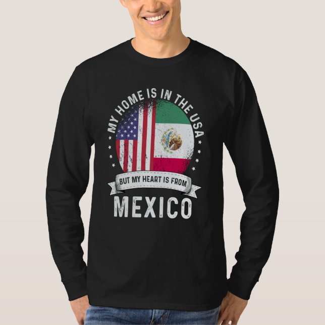 Camiseta Mexican American Patriot Grown Proud Home USA Flag (Frente)