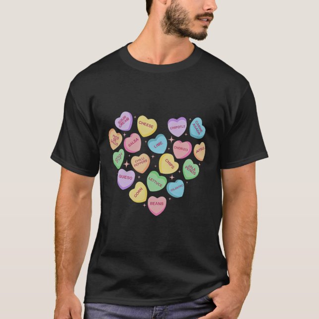 Camiseta Mexican Food Heart Conversation Nachos Tacos Valen (Frente)