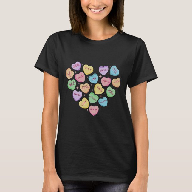 Camiseta Mexican Food Heart Conversation Nachos Tacos Valen (Frente)