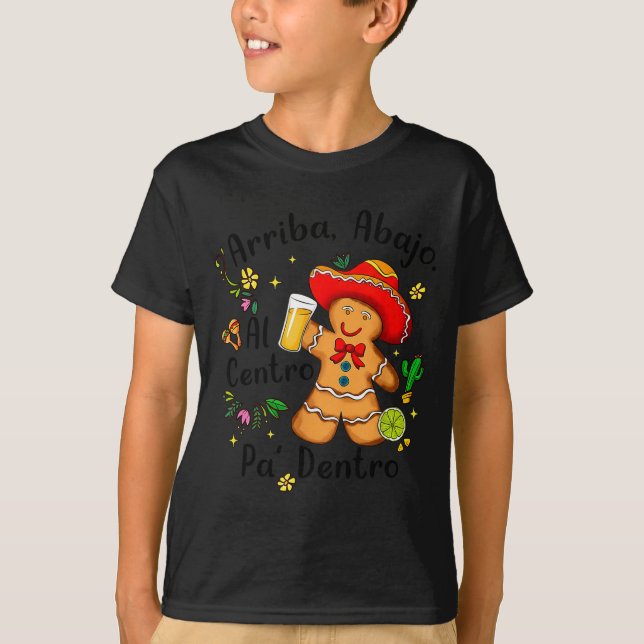 Camiseta Mexican Gingerbread Christmas Arriba Abajo Al Cent (Frente)