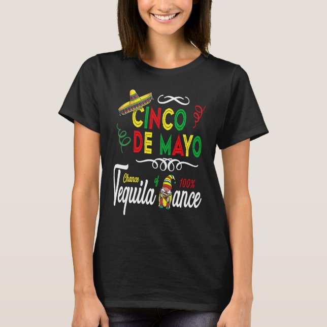 Camiseta Mexican Holiday Sombrero Tequila Dance Gnome Cinco (Frente)