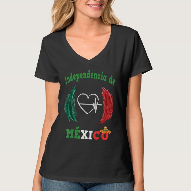 Camiseta Mexican Independence Day 16 September Mexico Flag  (Frente)