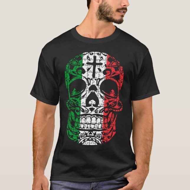 Camiseta Mexican Sugar Skull Pride Calavera Day Dead Cinco  (Frente)