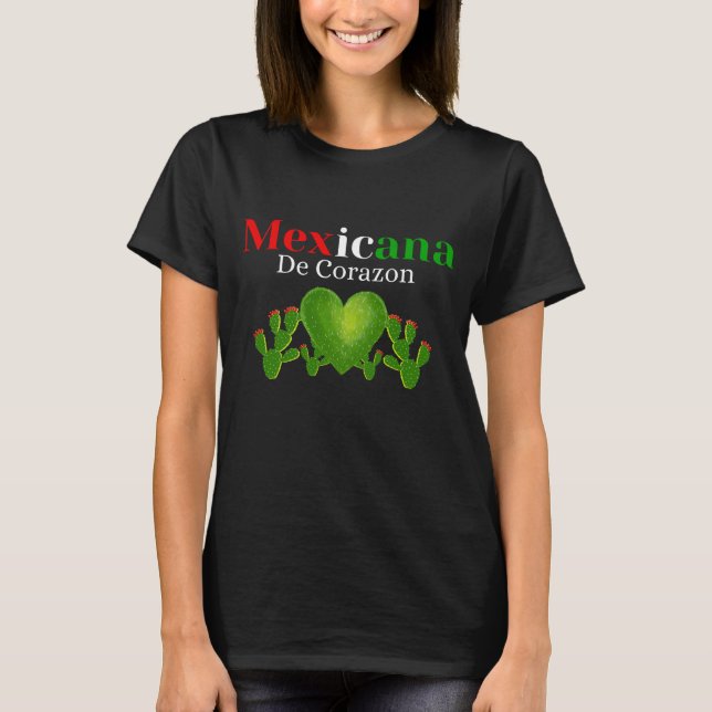 Camiseta Mexicana De Corazon Nopal Female (Frente)