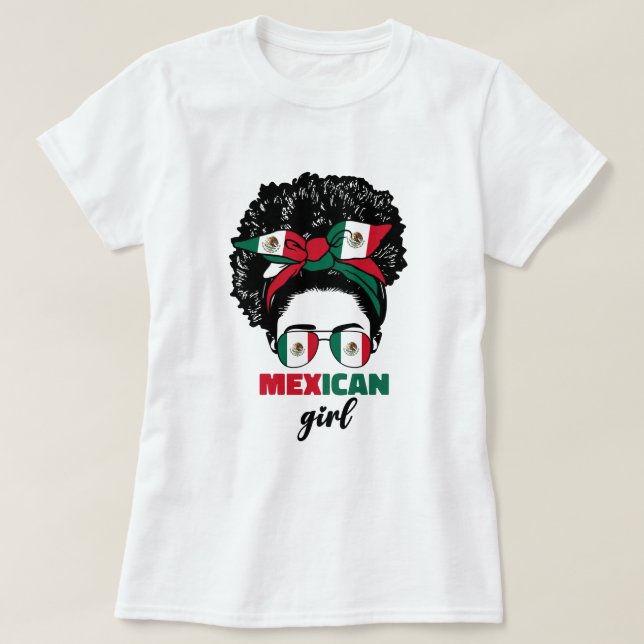 Camiseta Mexicana Garota Para Mulheres Mexicana Cidade Do M (Frente do Design)