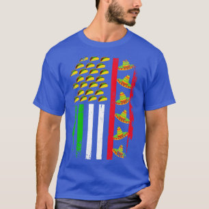 Camiseta mexicano americano com sombrero e taco